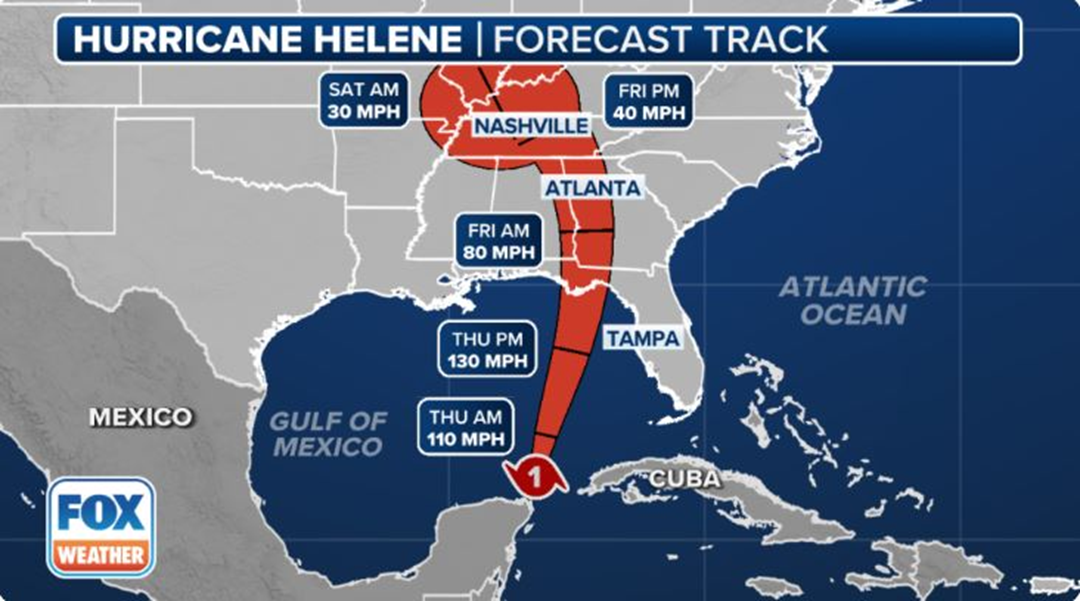 Bão Helene "thần tốc bậc nhất lịch sử" vọt lên cấp 4 trong hôm nay (26/9), tâm điểm hướng về đâu?- Ảnh 2.